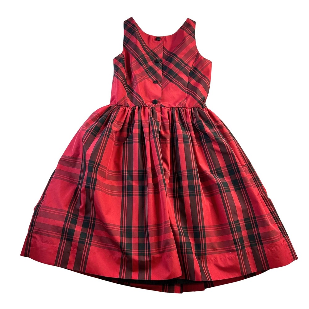 Polo Ralph Lauren Girls Red Black Plaid Taffeta Holiday Dress Size 12 - Picture 9 of 9
